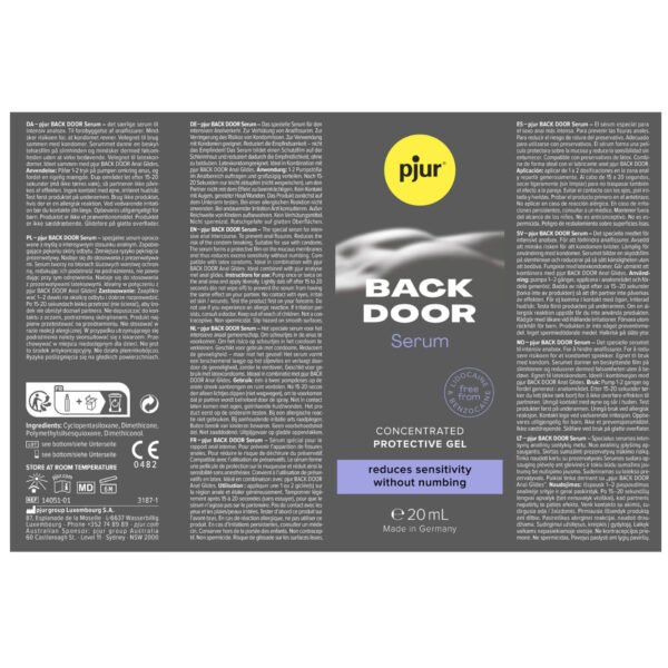 Pjur-Back-Door-Serum-box.jpg Anal Relaxing Serum | Pjur Back Door Serum - 20ml