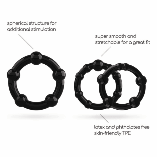 Triple Bead Cock Ring Set | Enhance Erection, Increase Stamina & Delay Ejaculation